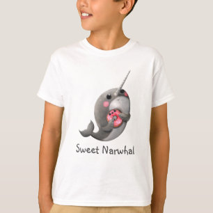 T-shirt Narwhal timide avec le beignet