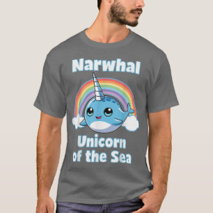 T-shirt Narwhal Unicorn Of The Sea T  Girls Kids Women Rai