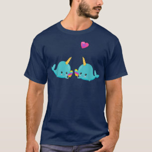T-shirt Narwhals mangeant Popsicles arc-en-ciel Unicornes