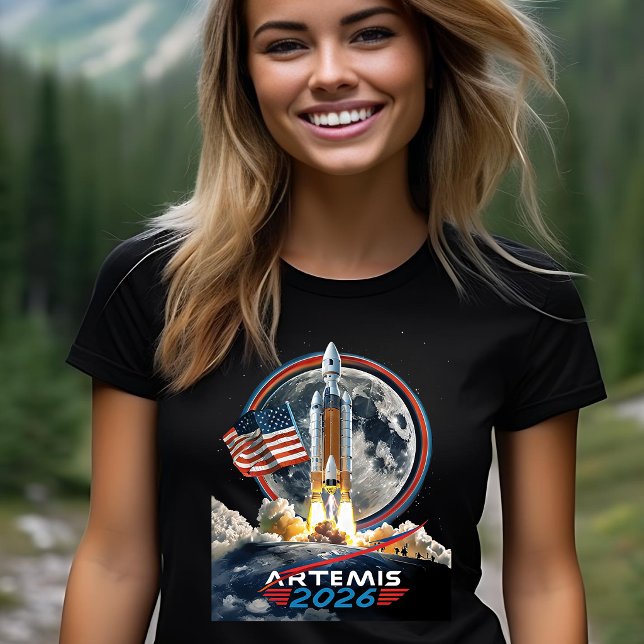 T-shirt NASA Mission Artemis II Fusée de la Lune Galaxie C (Créateur téléchargé)