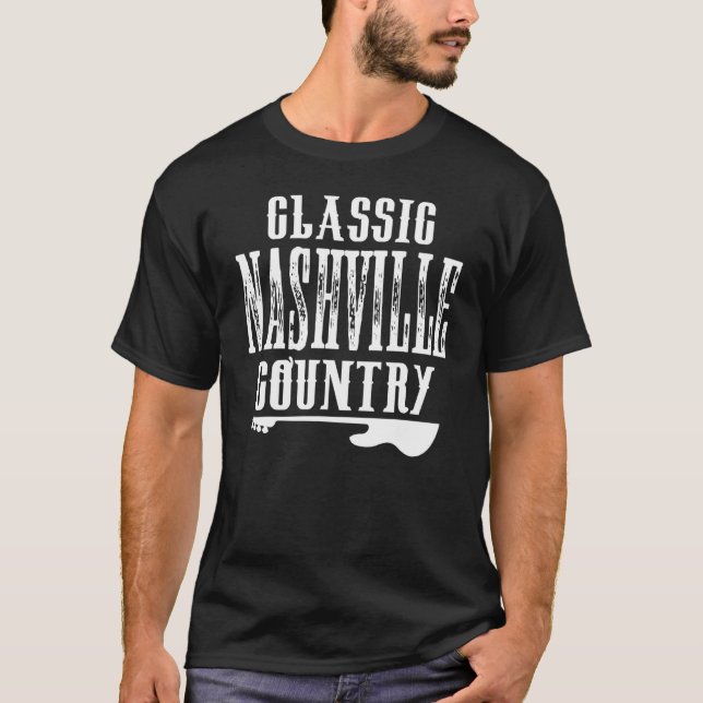 T-shirt Nashville Classic Country Music Tennessee Guitare  (Devant)