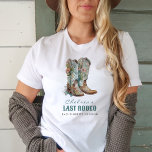 T-shirt Nashville Dernier Rodeo Boots Bachelorette Party<br><div class="desc">Le t-shirt de Nashville Dernier Rodeo Boots Bachelorette Party est parfait pour votre Nash Bash! Des bottes florales adorables mettent en avant cette fête de bachelorette.</div>