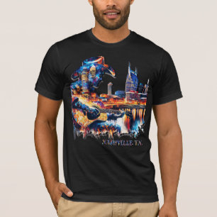T-shirt Nashville Est Musique Ville Mosaïque Design Carrea