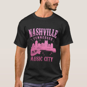 T-shirt Nashville Guitare Skyline Tn Musique country Vinta