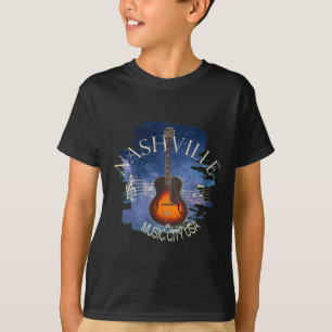 T-shirt Nashville Music City Design Vintage
