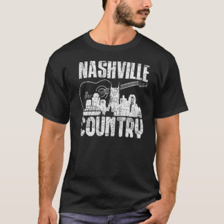 T-shirt Nashville Skyline Tennessee Country Music Guitare