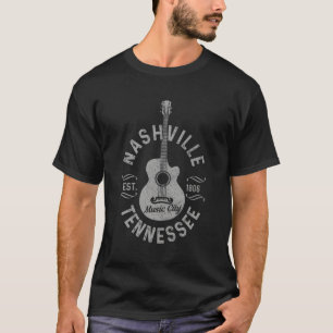 T-shirt Nashville Tennessee Guitare Country Music City