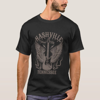 T-shirt Nashville Tennessee Guitare Musique Country Ville