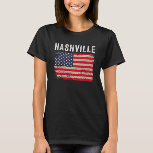 T-shirt Nashville USA - Drapeau américain - Vintage