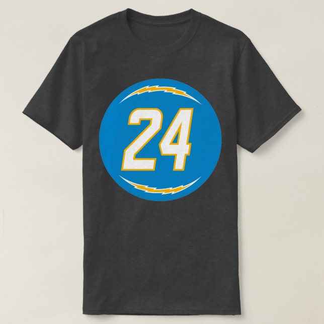 T-shirt Nasir Adderley Numéro 24 Jersey Los Angeles Charge (Design devant)