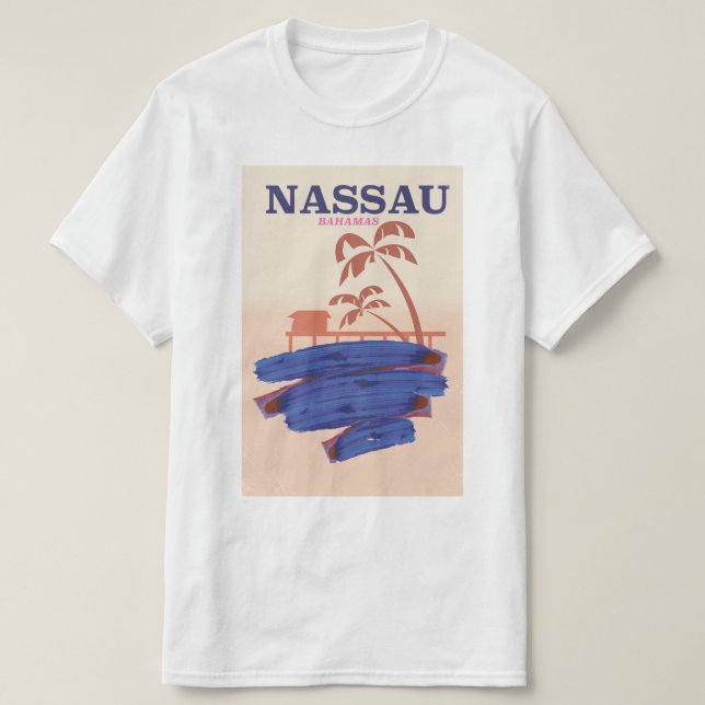 T-shirt Nassau Bahamas affiche de la plage (Design devant)