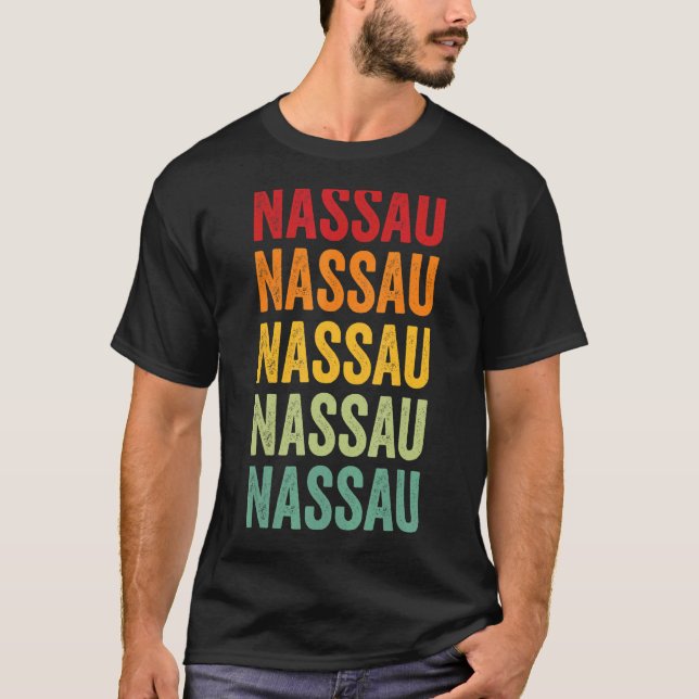 T-shirt Nassau Comté Florida Rainbow Text Design (Devant)