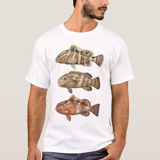 T-shirt Nassau, Goliath et Red Grouper (Devant)