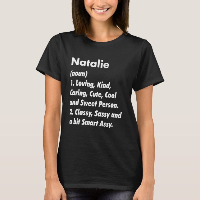 T-shirt Natalie Définition Personnalisée Funny Birthday Id (Devant)