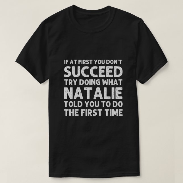 T-shirt NATALIE Nom Anniversaire Personnalisé Noël drôle (Design devant)