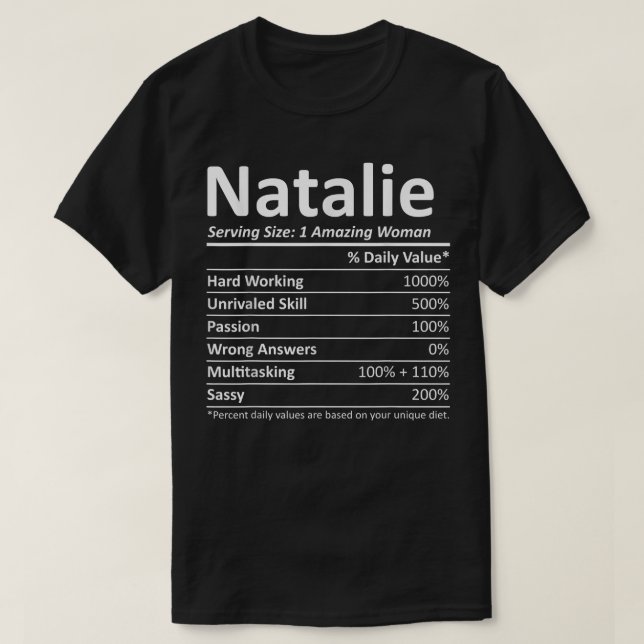 T-shirt NATALIE Nutrition (Design devant)