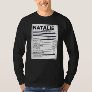 T-shirt Natalie Nutrition Information Problème Résoudre Du