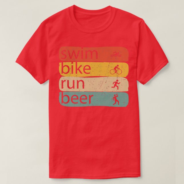 T-shirt Natation Cyclisme Course Triathlon natation Vélo c (Design devant)