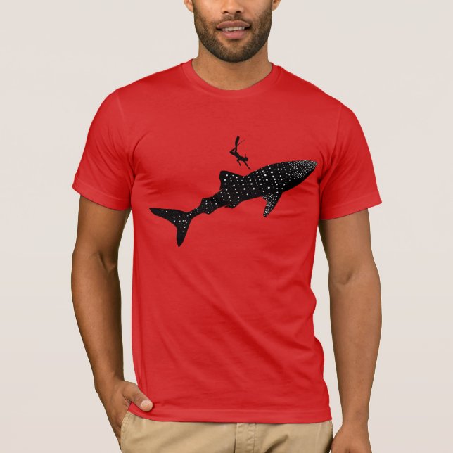 T-shirt Natation de requin de baleine - signage arrière de (Devant)