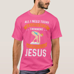 T-shirt Natation Jésus chrétien Dieu Aimer Sport Nager Sw