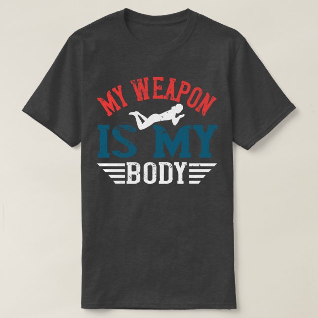 T-shirt Natation Mon arme est mon corps (Design devant)