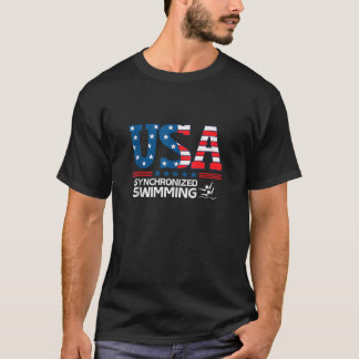 T-shirt Natation synchronisée Drapeau États-Unis USA Sport