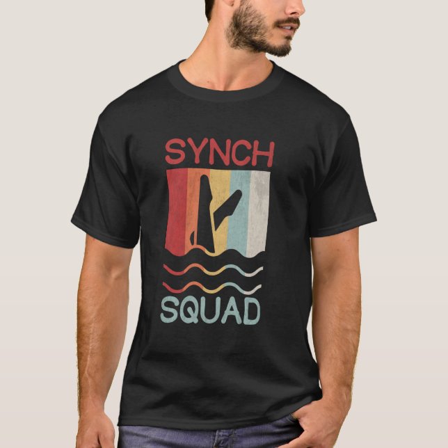 T-shirt Natation synchronisée Équipe synchro Rétro Vintage (Devant)