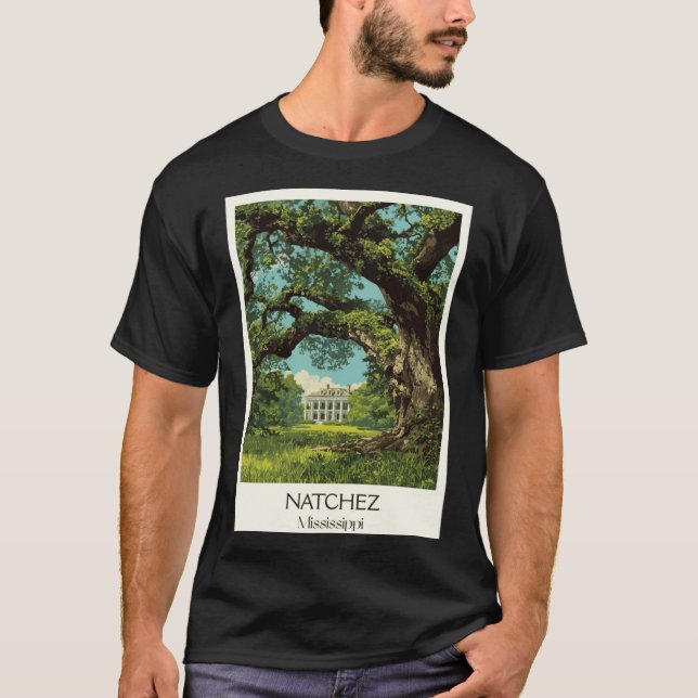 T-shirt Natchez Mississippi Mansion Historic Antebellum Ar (Devant)