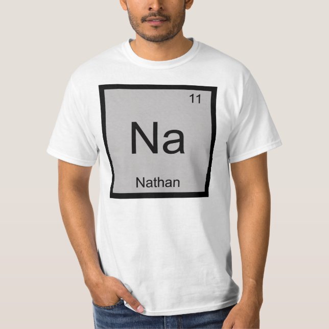 T-shirt Nathan Nom Chimie Élément Tableau Périodique (Devant)