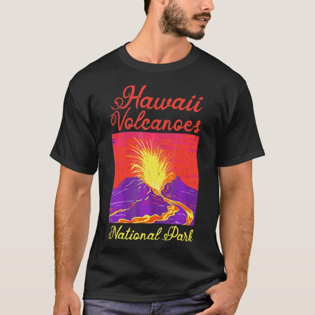 T-shirt Nation des volcans d'Hawaii du Parc national Retro (Devant)