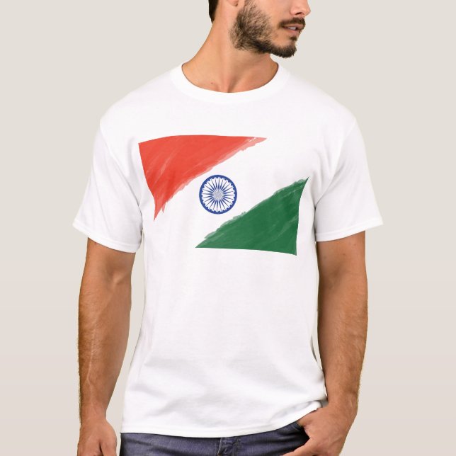 T-shirt Nation nationale de pays de l'Inde de drapeau (Devant)