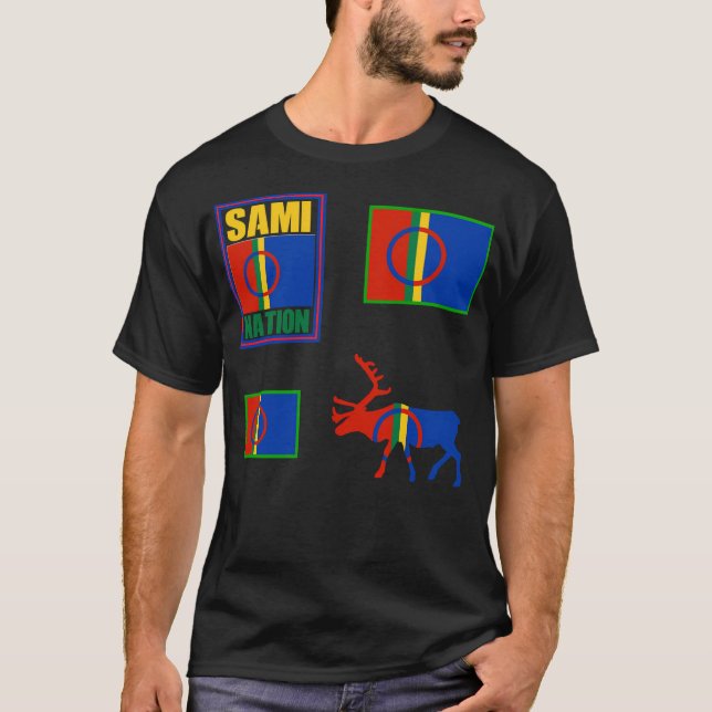 T-shirt Nation Sami. Drapeau Sami. (Devant)