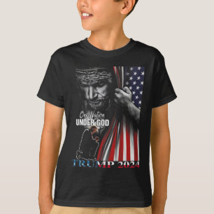 T-shirt Nation Under God Trump 2024 God American Flag
