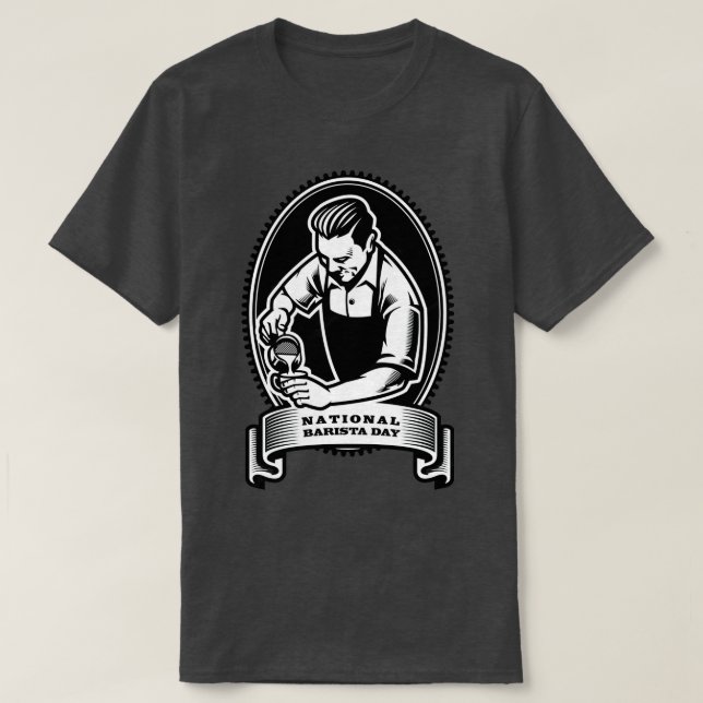T-shirt National Barista Day Light Background (Design devant)