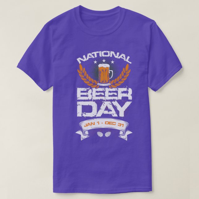 T-shirt National Beer Day Jan 1 Dec (Design devant)