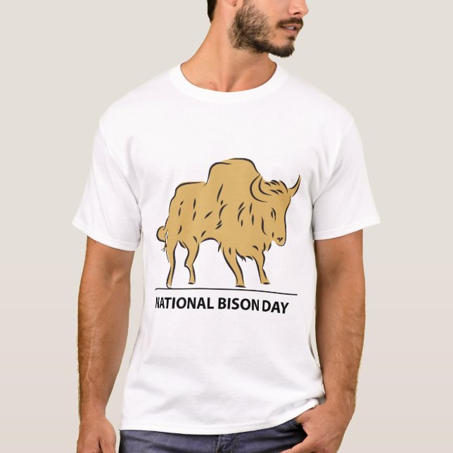 T-shirt National Bison Day Sign (Devant)
