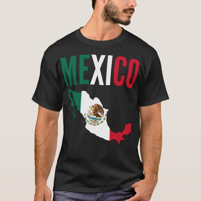 T-shirt national de carte du Mexique (Devant)