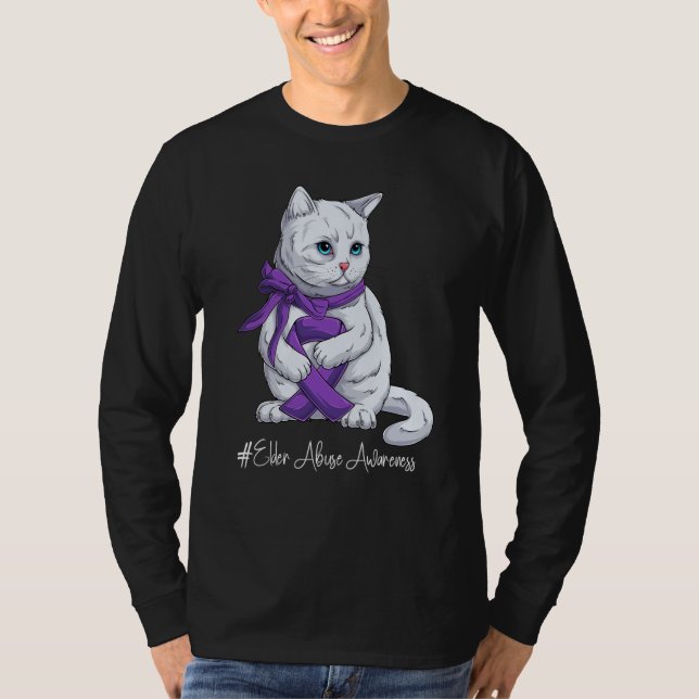 T-shirt National Elder Abuse Awareness Month Purple Ribbon (Devant)