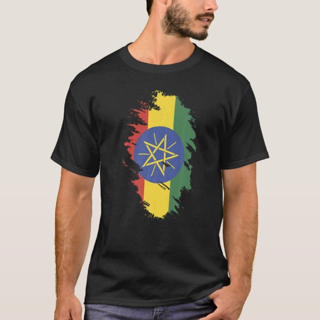 T-shirt National Flag of Ethiopia souvenir  for men women  (Devant)