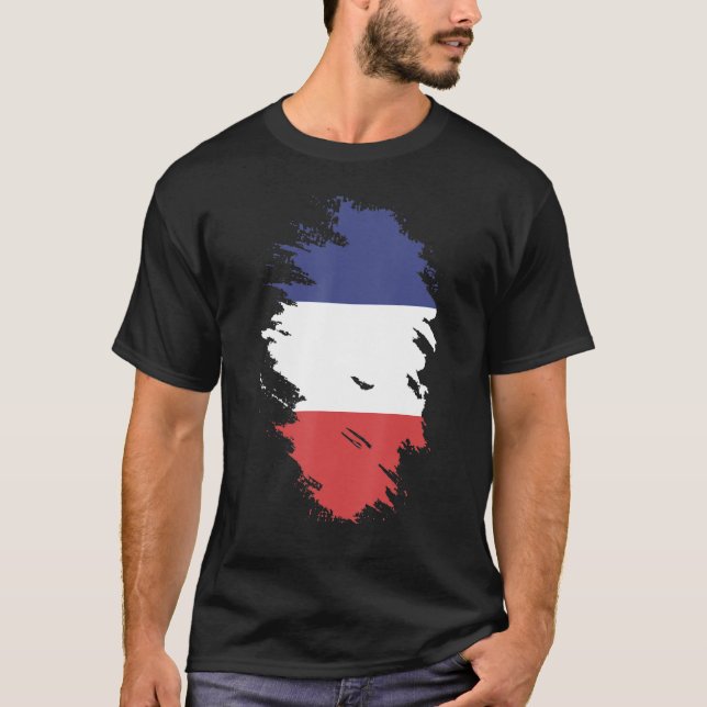 T-shirt National Flag of France souvenir   for men women (Devant)