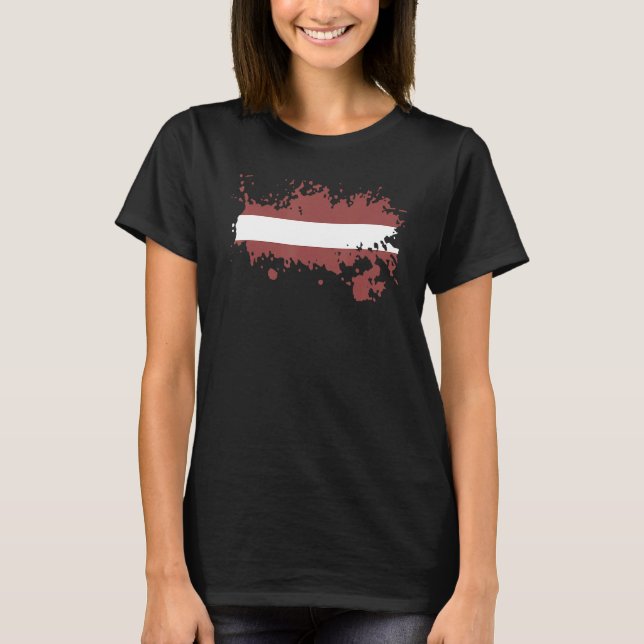 T-shirt National Flag of Latvia souvenir  for men women 1 (Devant)