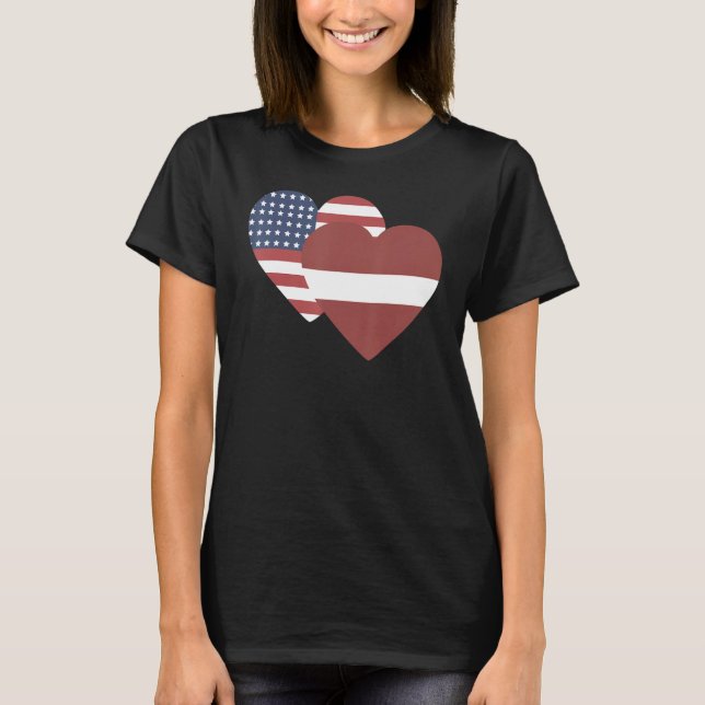 T-shirt National Flag of Latvia souvenir  for men women 4 (Devant)