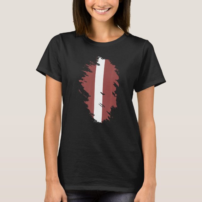 T-shirt National Flag of Latvia souvenir  for men women  6 (Devant)