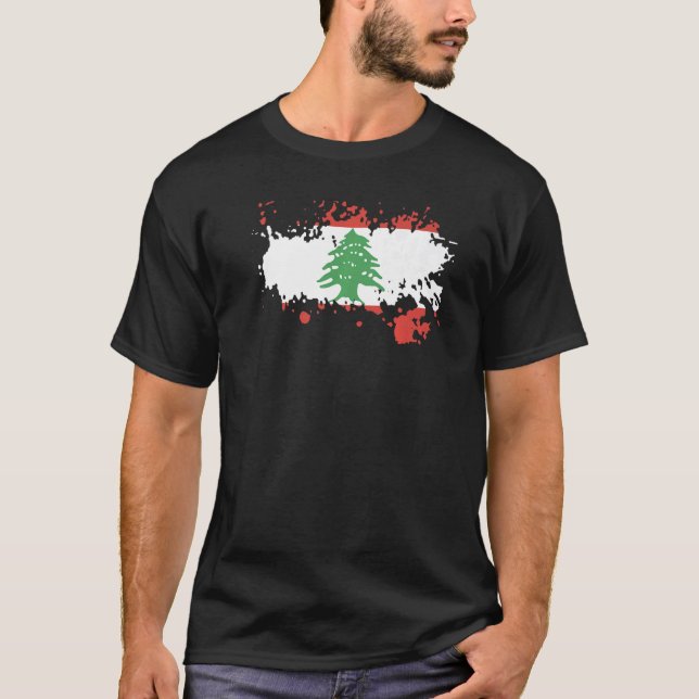T-shirt National Flag of Lebanon souvenir  for men women (Devant)