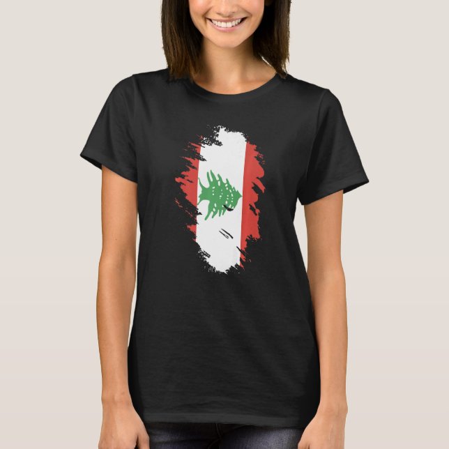 T-shirt National Flag of Lebanon souvenir  for men women   (Devant)
