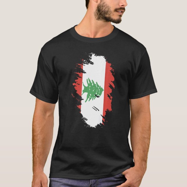 T-shirt National Flag of Lebanon souvenir  for men women   (Devant)