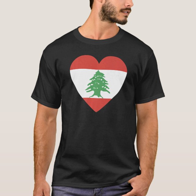 T-shirt National Flag of Lebanon souvenir  for men women   (Devant)