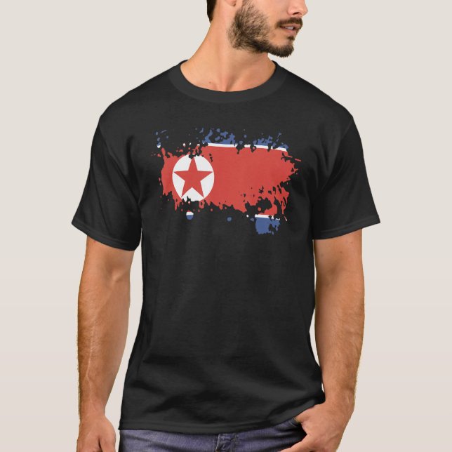 T-shirt National Flag of North Korea souvenir  for men wom (Devant)