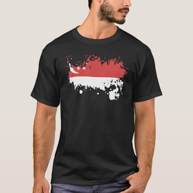 T-shirt National Flag of Singapore souvenir   for men wome (Devant)