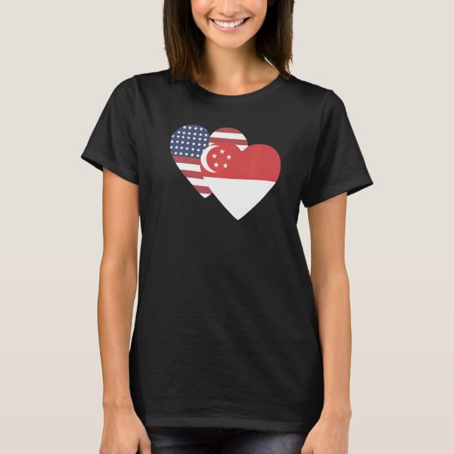 T-shirt National Flag of Singapore souvenir  for men women (Devant)
